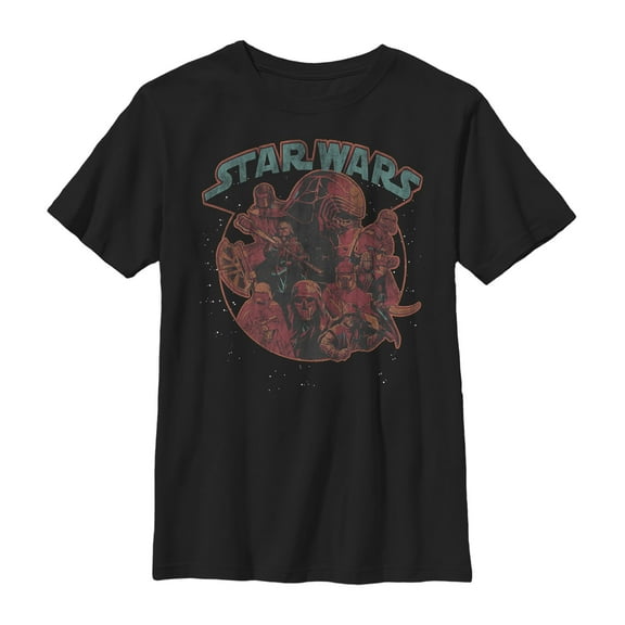 Boy's Star Wars: The Rise of Skywalker Dark Side Stars Graphic Tee Black Small
