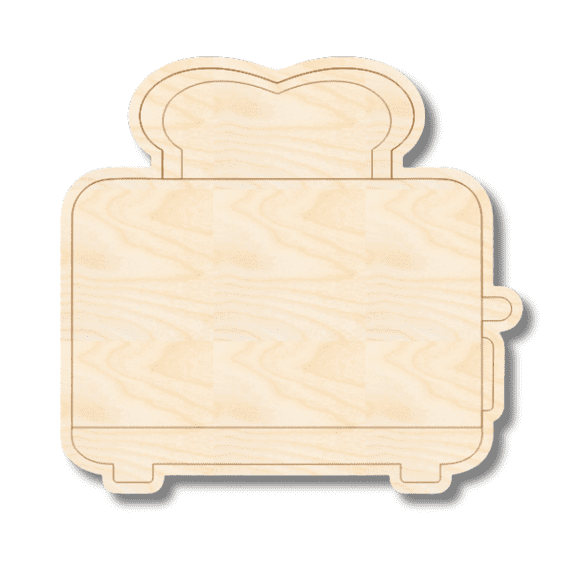 Unfinished Wood Etched Toaster Shape 8" / 1/8"