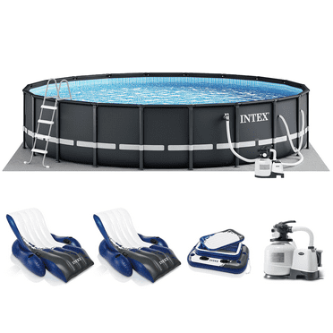 INTEX 26ft x 52in Ultra XTR Above Ground Swimming Pool, Floats (2 Pack), & Inflatable Cooler