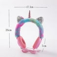 thumbnail image 2 of Unicorn Cable Headphones Over Ear Plush Headset Cat Ears Design（Style 4）, 2 of 4