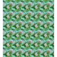 thumbnail image 3 of Tropical Duvet Cover Set, Formation of Flamingos and Hawaiian Plants and Flowers, Decorative 3 Piece Bedding Set with 2 Pillow Shams, Queen Size, Pale Sky Blue Fern Green, by Ambesonne, 3 of 3