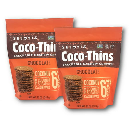 Sejoyia Coco-Thins Cashew Snackable Cookies Gluten Free, Paleo, Non GMO 10 Oz. (Pack of (Best Paleo Cookies Ever)