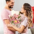 thumbnail image 5 of Taicans Artificial Tulip Bouquet Handmade Lily Flower Arrangement 15.7x11.8in with Pearls for Home Decor Table Centerpiece Wedding Mother's Day Gift Realistic Lifelike, 5 of 5