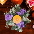 thumbnail image 5 of Generic Candle Ring Wreath Pillar Candle Holder Decorative Artificial Flower Greenery Wreath for Centerpieces Festival Table Party, 5 of 6