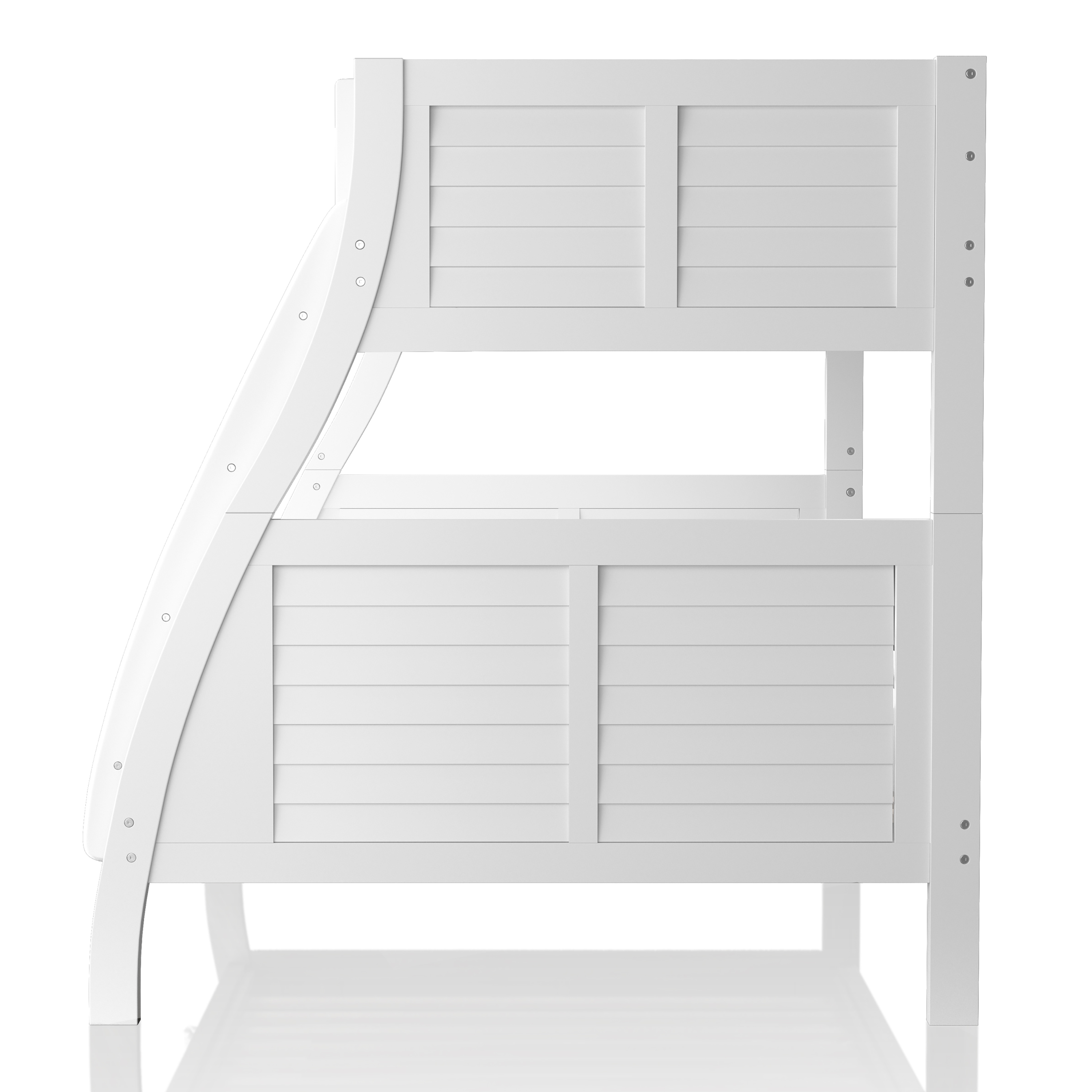 Furniture of America Sabir Kids Solid Wood Twin-over-Full Bunk Bed, Antique White