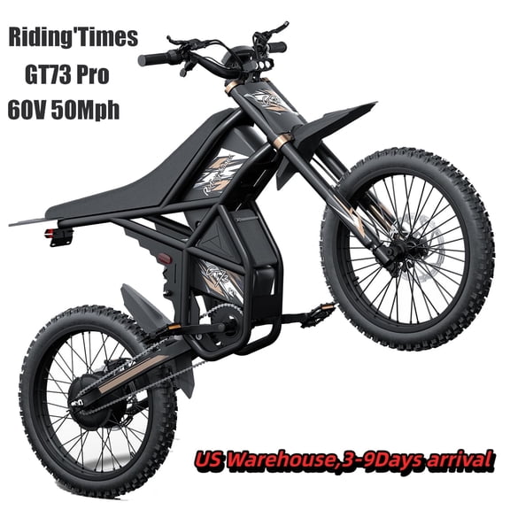 Riding’times GT73 Pro Electric Bike,3000W Dual Motor,338NM electric motorcycle for adult,60V 36Ah Battery 25"×3" Tires Hydraulic Brakes UL2849