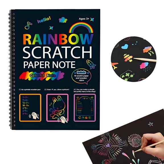 CYFW Scratch Art Crafts Girls Gifts, Rainbow Scratch Paper Art Gifts for 3 4 5 6 7 8 9 10 Years Old Girls and Boys Kids, Mother Day Crafts for Kids Birthday Toys and Games Activities Gift