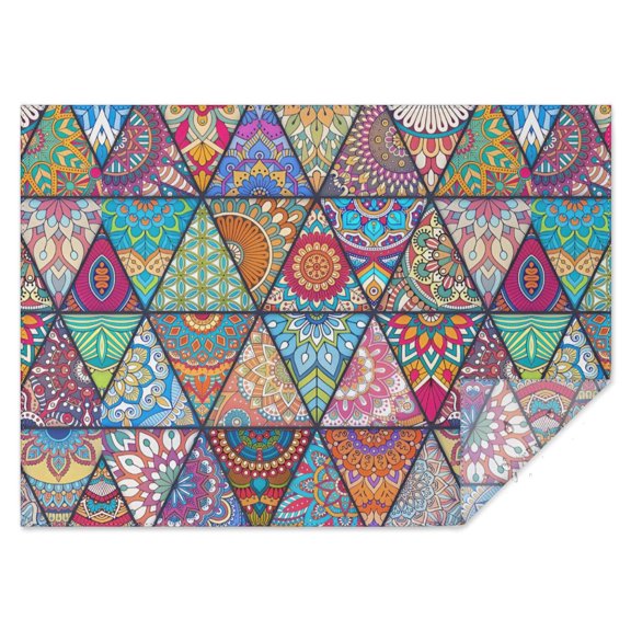 Boho Bohemia Flower Rectangle Tablecloth 60"x84",Waterproof Polyester Rectangle Table Cloth, Wipeable Spillproof Polyester Tablecloth for Dining, Camping, Indoor and Outdoor