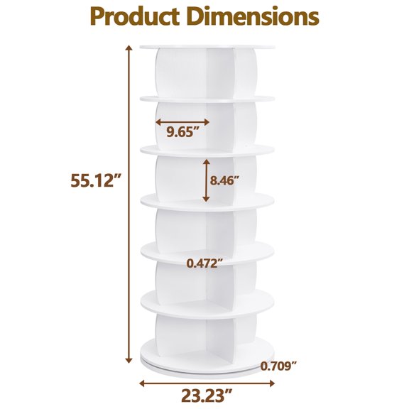 White 6-tier Shoe Rack