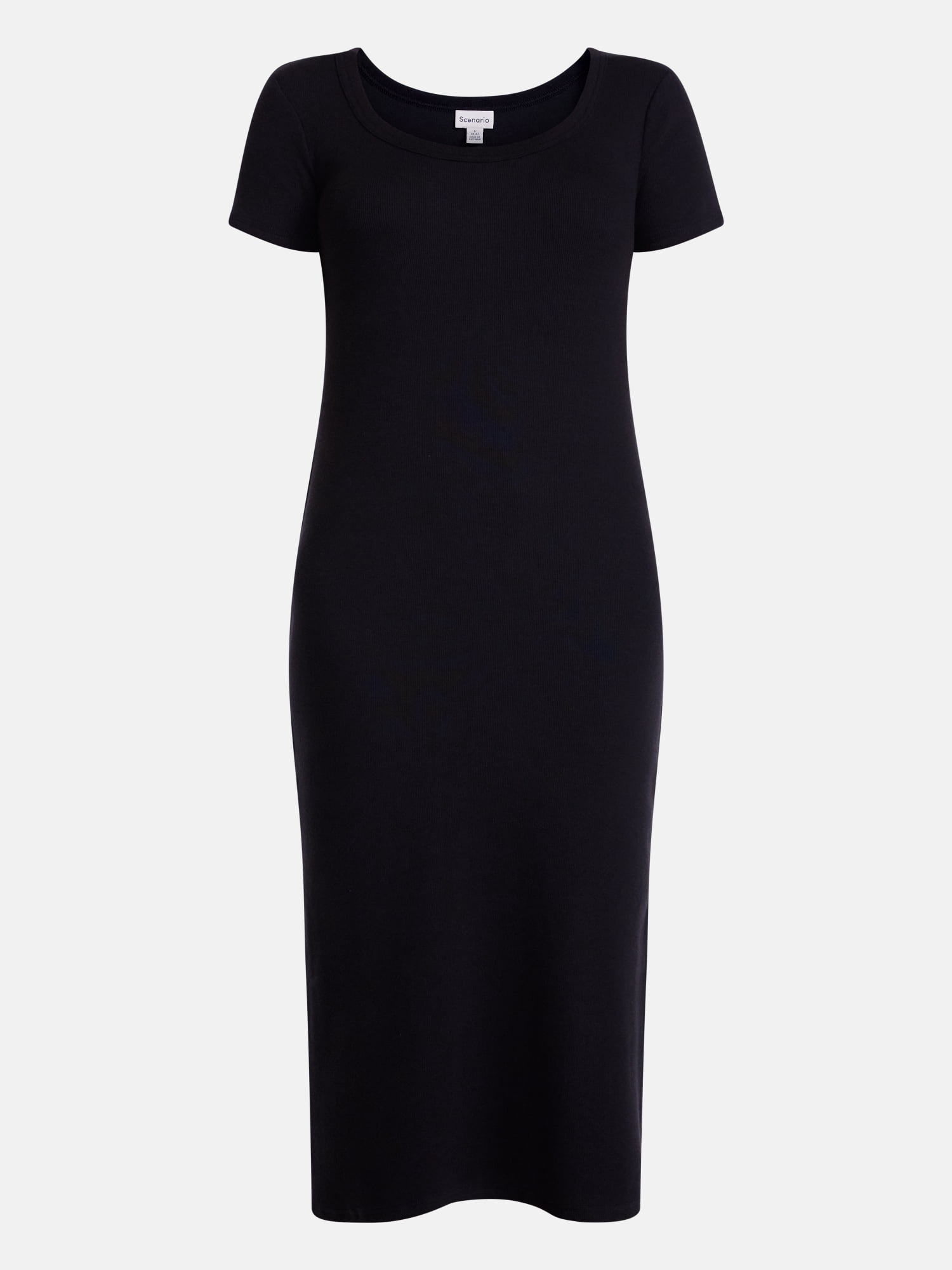 Scenario Women's Scoop Rib Midi Dress, Sizes XS-XXXL