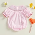 thumbnail image 6 of Coerni First Birthday Outfit Girl Heart Bubble Romper Jumpsuit Bodysuit New Born Waffle Clothes Baby Knitted Embroidered Plaid Onesie, 6 of 8