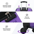 thumbnail image 3 of Oufan Hardshell Luggage Sets 3 Pieces with TSA Lock, Lightweight Luggage Travel Set with Spinner, 24IN+Handbag+Cosmetic Case, Green, 3 of 6