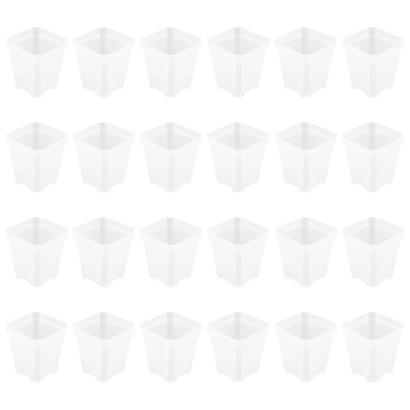 UPKOCH 24Pcs Square Clear Nursery Pot Plastic For Root Observation Use