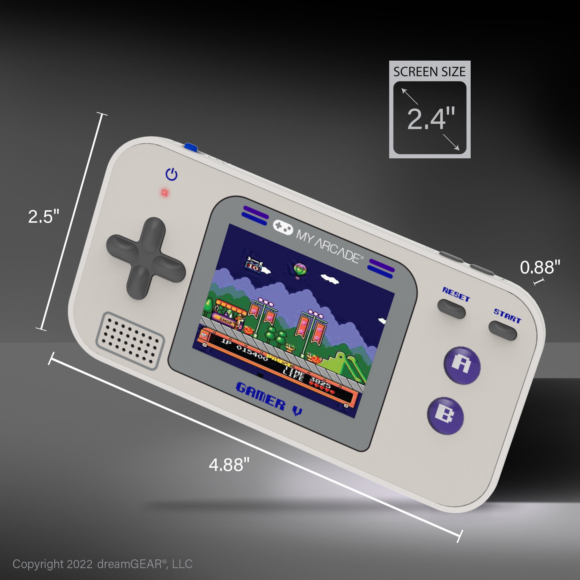My Arcade - Gamer V Classic 220 Games Handheld Gaming System (Gray & Purple)