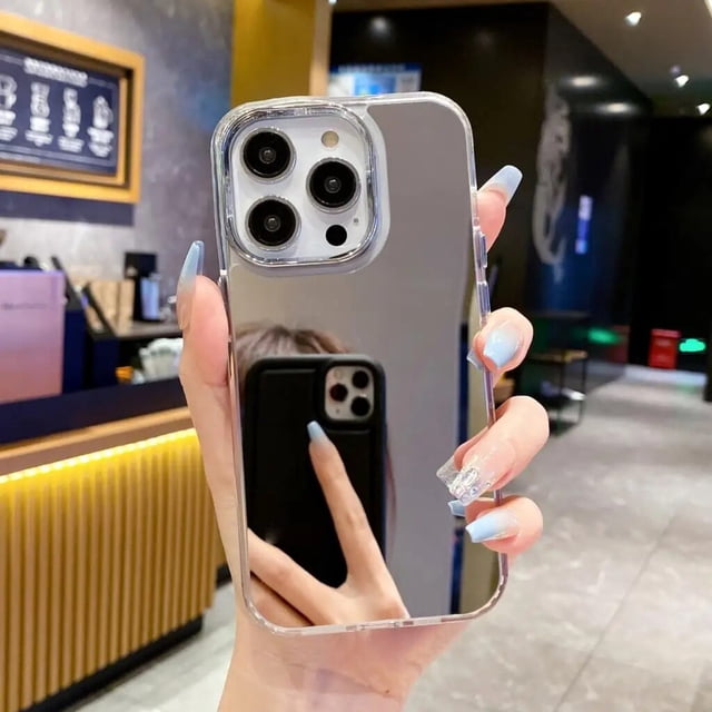 Luxury Acrylic Makeup Mirror Phone Case For iPhone 15 14 13 12 11 Pro Max Mini XS X XR 7 8 Plus SE2022 Plating Shockproof Cover RJ