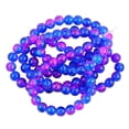 thumbnail image 1 of Rongfmy 8mm Magnifique Perle Ronde en Verre Craquelé - Bleu Bleu Fuchsia, 1 of 9