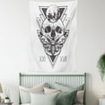thumbnail image 3 of Death Moth Tapestry, Sacred Geometry Skull Dead Head Alchemy Hipster Tattoo Style Art, Wall Hanging for Bedroom Living Room Dorm Decor, 40W X 60L Inches, White and Dark Blue Grey, by Ambesonne, 3 of 5