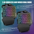 thumbnail image 2 of Wireless One-Handed Gaming Keyboard, 2.4Ghz RGB Backlit Mini Gaming Keypad, Rechargeable 2000mAh Battery for PC Gamer, 2 of 4