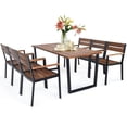 thumbnail image 3 of Kadyn All Weather Conversation Set, Dining Table Set, Patented 7 Pieces Patented Outdoor Patio Dining Table Set with Hole, 3 of 8