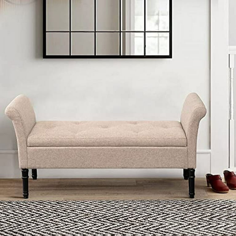 On Tufted Footstool Ottoman Bench