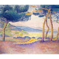 thumbnail image 2 of Henri-Edmond Cross 14x12 Black Ornate Wood Framed Double Matted Museum Art Print Titled: Pines Along the Shore (1896), 2 of 5