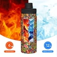 thumbnail image 5 of Yiaed Hippie Peace Love Print Sports Insulated Kettle Bottle Reusable Stainless Steel Insulated Cup, Outdoor Portable Casual Stainless Steel Insulation Cup, 5 of 7