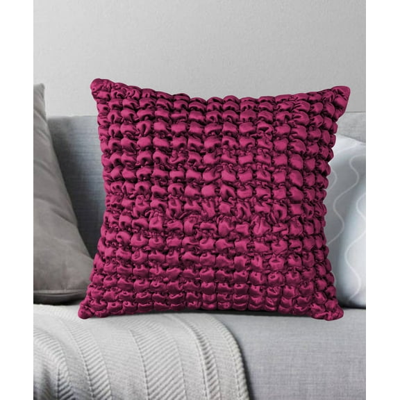 Stretch Gridlock Velvet Throw Pillow Burgundy 18x18