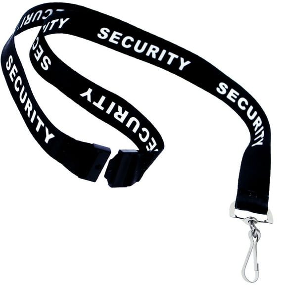 Security Lanyard with Breakaway Clasp & Metal Clip - Neck Strap Key & I'D Badge Holder for Officer, Guard, Bouncer & More by Specialist ID (Black)
