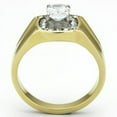 thumbnail image 3 of Luxe Jewelry Designs Men's Two Tone Gold Ion Plated Stainless Steel Ring with Oval CZ - Size 13, 3 of 4
