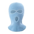 thumbnail image 2 of Eoperou Winter Unisex Knitted Hat Three Holes Solid Color Full Face Balaclava Dome Knitting Face Cover Cap for Outdoor Cycling, 2 of 8