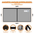 thumbnail image 2 of Garage Door Screen, 18x7 ft Magnetic Closure Heavy Duty Weighted Bottom  for 2 Car Garage, Fiberglass Mesh door with 4 Strapping Tape Anti Annoying Animal Out, 2 of 10