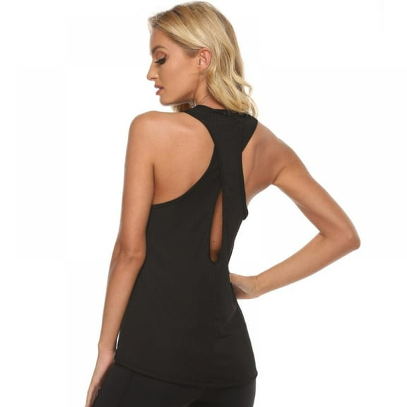 Womens Cross Backless Workout Tops for Women Racerback Tank Tops Open Back Running Tank Tops Muscle Tank Yoga Shirts
