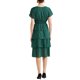 thumbnail image 3 of Vestido midi de verano con cuello en V y mangas de murciélago INSPIRE CHIC para mujer, cintura fruncida, diseño en capas, color verde L, 3 of 6