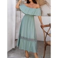 thumbnail image 3 of Women's vacation casual off-shoulder fitted waist dress, 3 of 5