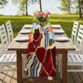 thumbnail image 4 of Red Marble Short Table Runner 48 Inches Long,Grey Gold Texture Vintage Farmhouse Art Cotton Linen Table Runners Dresser Scarves,Fabric Tabletop Scarf Furniture Cover for Home Dinner Party 13"x48", 4 of 9