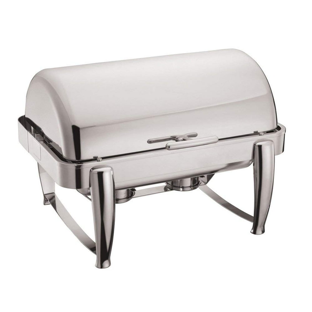 Winware 8Quart Oblong Roll Top Chafer, Full Size Stainless Steel