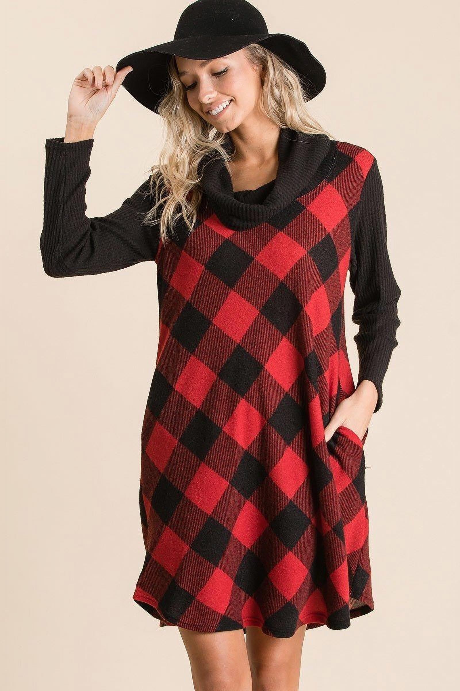 Attire Buffalo Plaid Tartan Swing Dress 