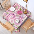 thumbnail image 2 of Pioneer Flower Floral Print Pattern Square Tablecloth,Waterproof Square Table Cover,Wipeable Spillproof Washable Table Cover for Home Kitchen Party Decor 42"X42"(107x107cm), 2 of 6