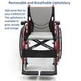 thumbnail image 3 of Silla de ruedas ergonómica ultraligera Karman K-115 de 25 libras con reposapiés extraíble y ruedas de liberación rápida, color rojo, 3 of 5