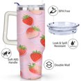 thumbnail image 3 of Strawberry1 40 Oz Tumbler with Handle Lid and Straw, Stainless Steel Double Walled Vacuum Insulated Cup, Cute Anniversary Wedding Birthday Gifts Tumbler for Women Men Friends Outdoor Indoor, 3 of 7