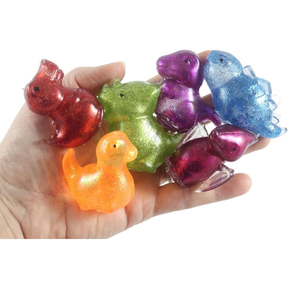 6 Dinosaur Sugar Ball - Dino Thick Glue/Gel Syrup Molasses Stretch Ball - Ultra Squishy and Moldable Slow Rise Relaxing Sensory Fidget Stress Toy