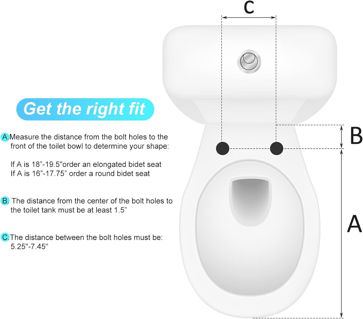 17" Bidet Toilet Seat Elongated, Non-Electric Bidet, Self Cleaning Dual Nozzles, Adjustable Spray Pressure and Position, Non-Electric Bidet Toilet Seat with Quiet-Close, Easy Installation