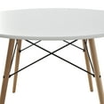 thumbnail image 5 of Mainstays 42inch Round Modern Wood Dining Table Mid Century Style, Beech and White Color for Indoor, 5 of 7
