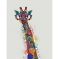 thumbnail image 2 of Fab Funky 20x24 White Modern Wood Framed Museum Art Print Titled - Rainbow Splash Giraffe 1, 2 of 4