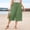 Green, variant on Women's Plus Size Drawstring Waist Culottes Flowy Wide Leg with Elastic Waistband Casual Comfortable Trousers for Summer White 10(XL)