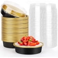 thumbnail image 1 of Mini Ramekins with Lids oz Disposable Aluminum Foil Cake Baking Tins Pans Creme Brulee Tart Pie Tins Silver Small Individual Round Containers Oven for Baking, 1 of 6