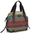 thumbnail image 5 of Bolso de lona a rayas para mujer, bolso de hombro con diseño de patchwork y arcoíris, bolso cruzado informal de moda para mujer 2024, 5 of 5