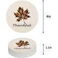thumbnail image 1 of POGLIP Thanksgiving Orange Plaid Maple Leaf Set of 4 Round Coaster for Drinks, Absorbent Ceramic Stone Coasters Cup Mat with Cork Base for Home Kitchen Room Coffee Table Bar Decor, 1 of 5