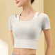 thumbnail image 4 of Tops de Color Sólido para las Mujeres, Secado Falso de Dos Piezas, Ejercicio Apretado Tops de Yoga, 4 of 5