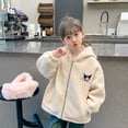 thumbnail image 2 of Thickened Lambhair Anime Sanrioed Kuromi Y2K Girl Cartoon Hooded Jacket Top for Kawaii Kids - Cozy Autumn Winter Outwear Clothing, 2 of 6